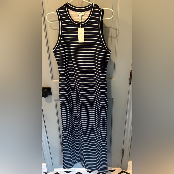 SPANX Dresses & Skirts - Spanx Air Essentials Maxi Tank Dress Navy White Stripe NWT